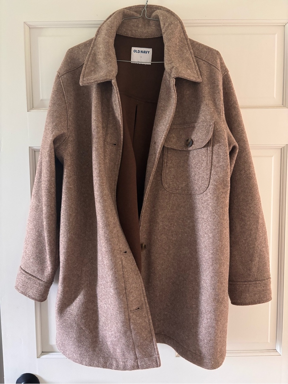 Old Navy Women's Brown Wool-Blend Coat